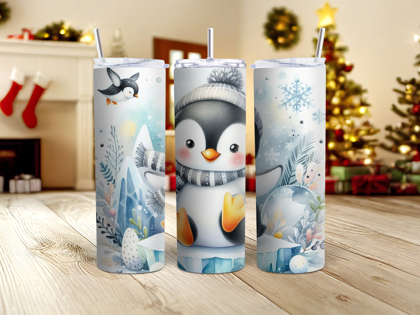Penguin Sitting Christmas Tumbler