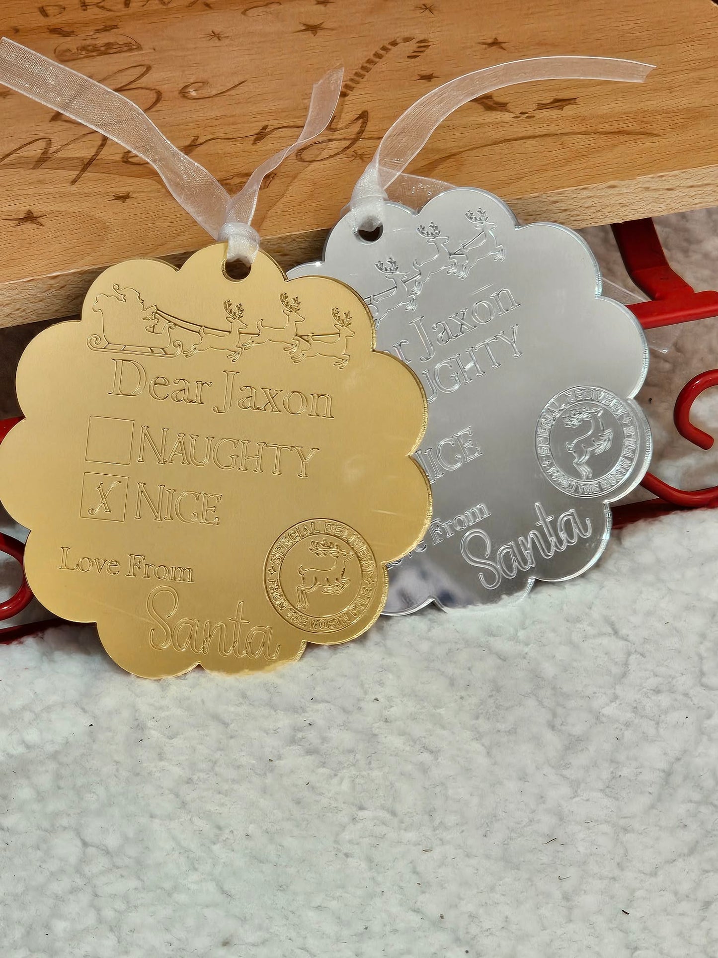 Personalised Nice or Naughty Tag