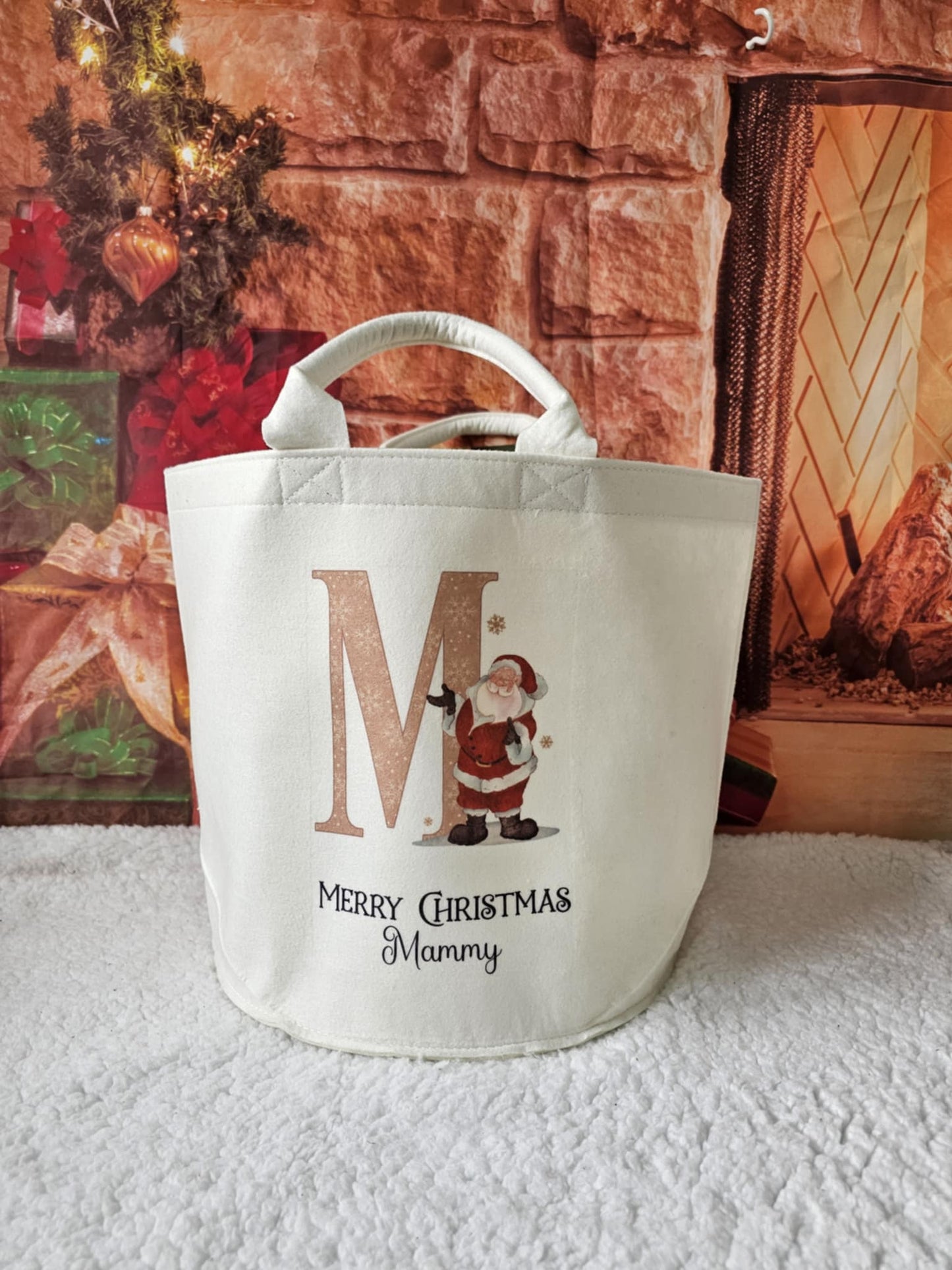 Santa Alphabet Felt Trug