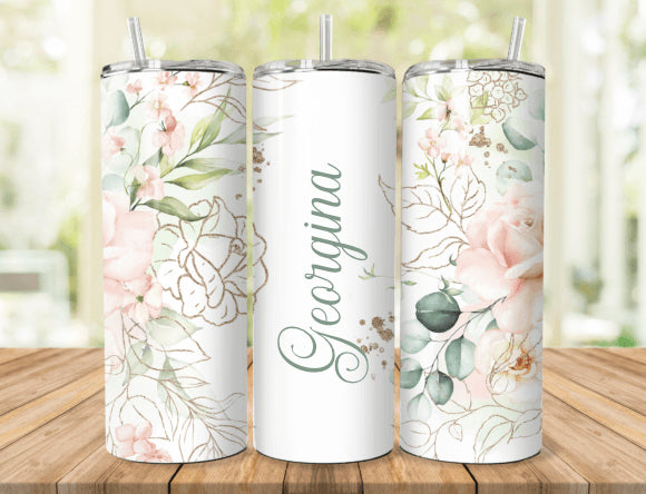 Floral Name Tumbler