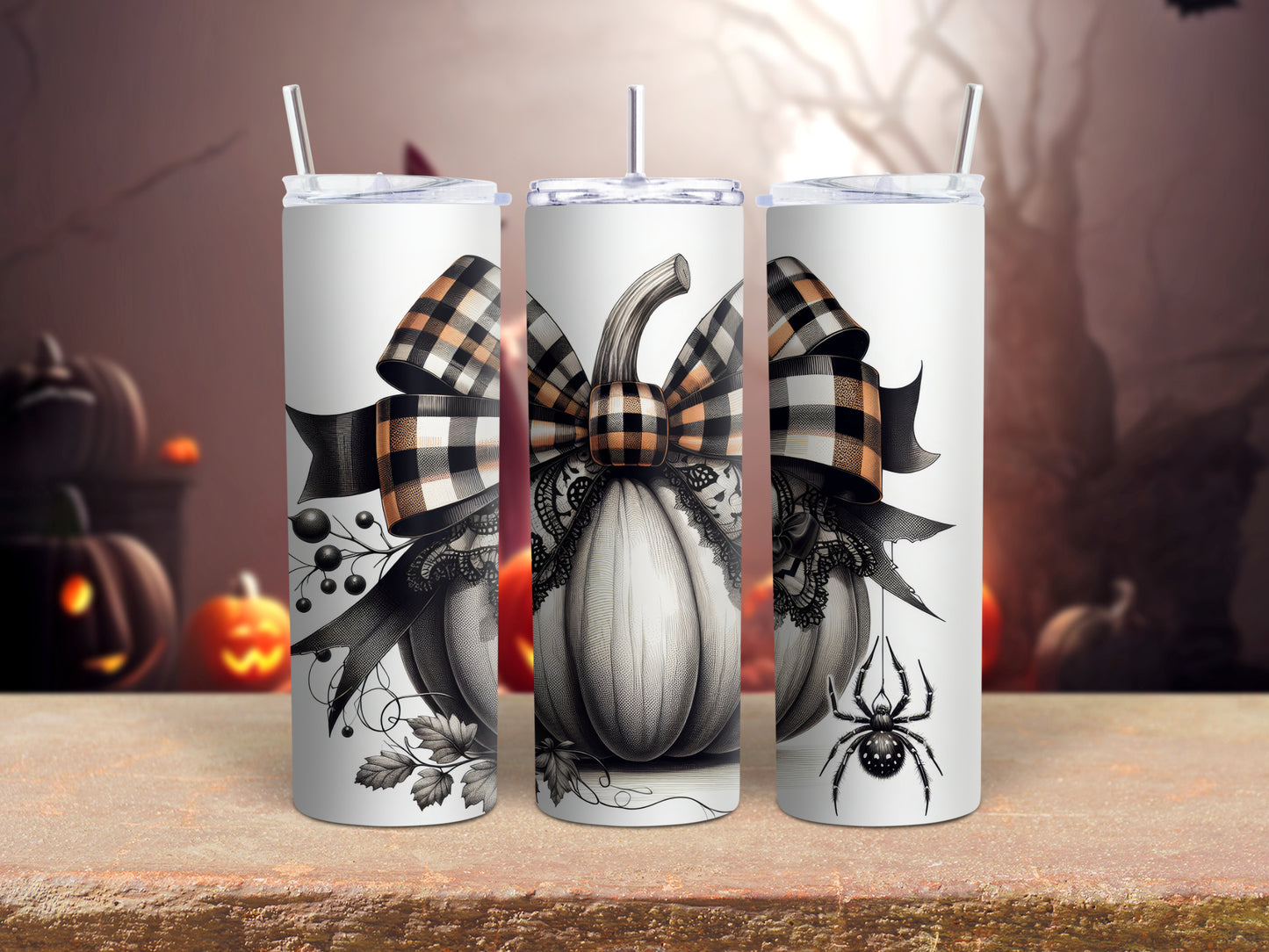 Halloween Pumpkin Bow Tumbler