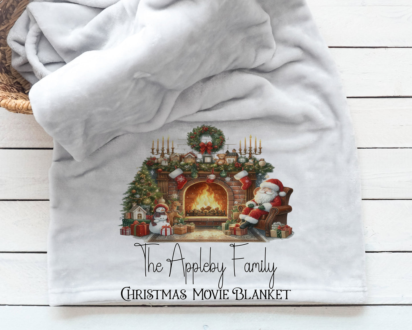 Personalised Christmas Fireplace Blanket