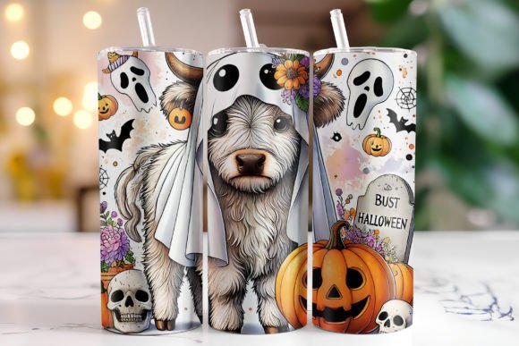 Ghost Highland Cow Tumbler
