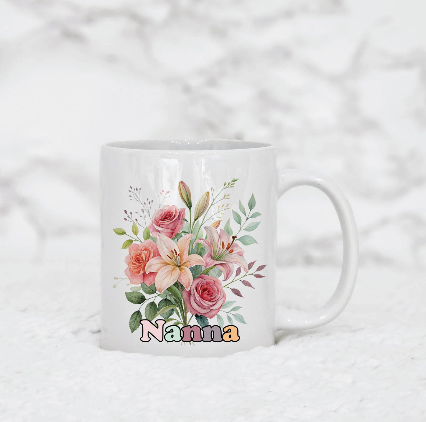Personalised Floral Name Mug