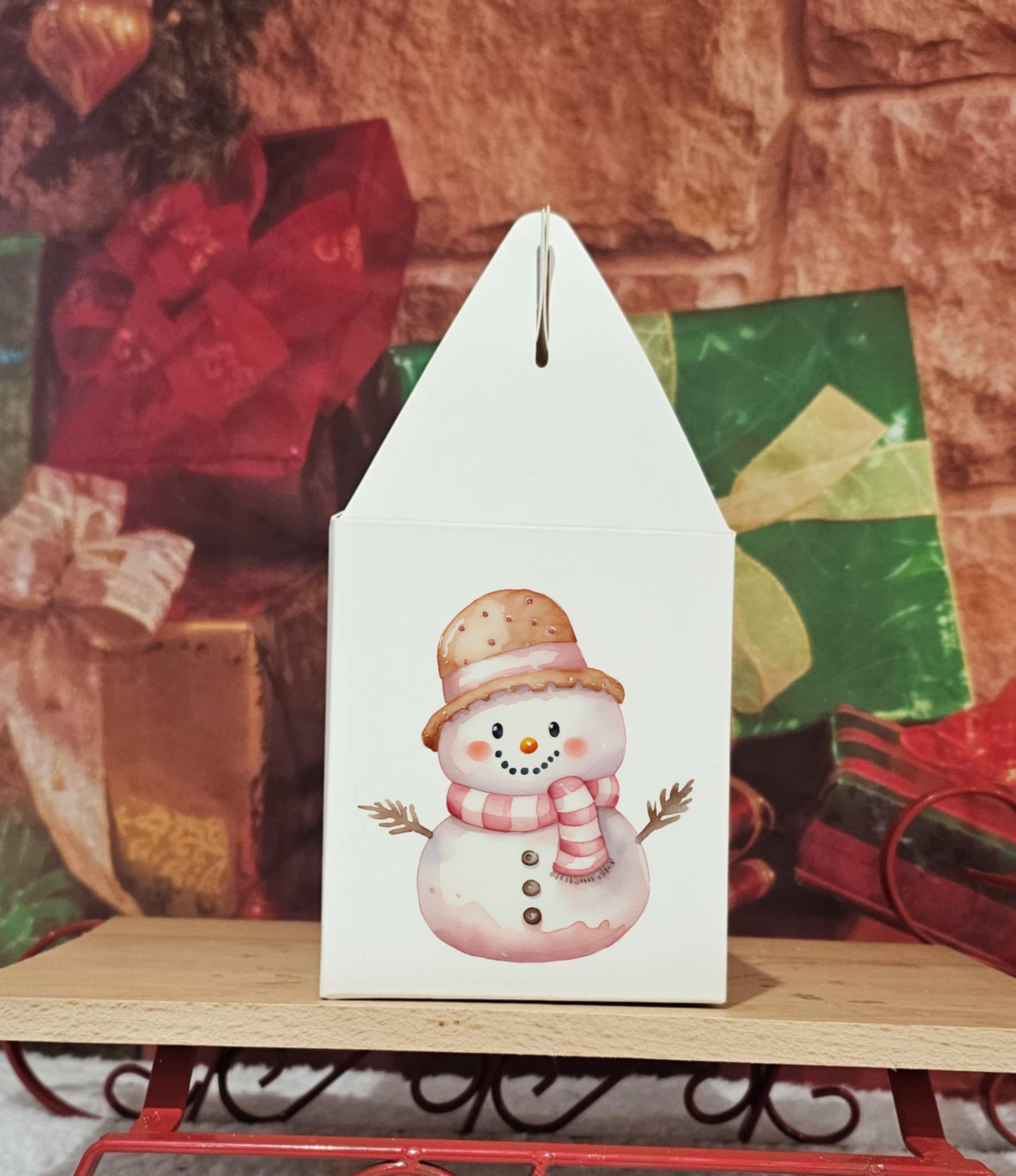 Personalised Pink Gingerbread Christmas Treat Box