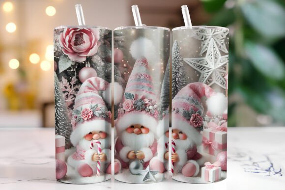 Pink Gnome Family Christmas Tumbler