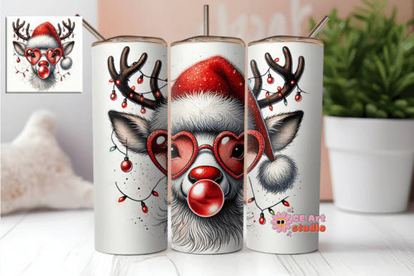 Reindeer Pop Christmas Tumbler