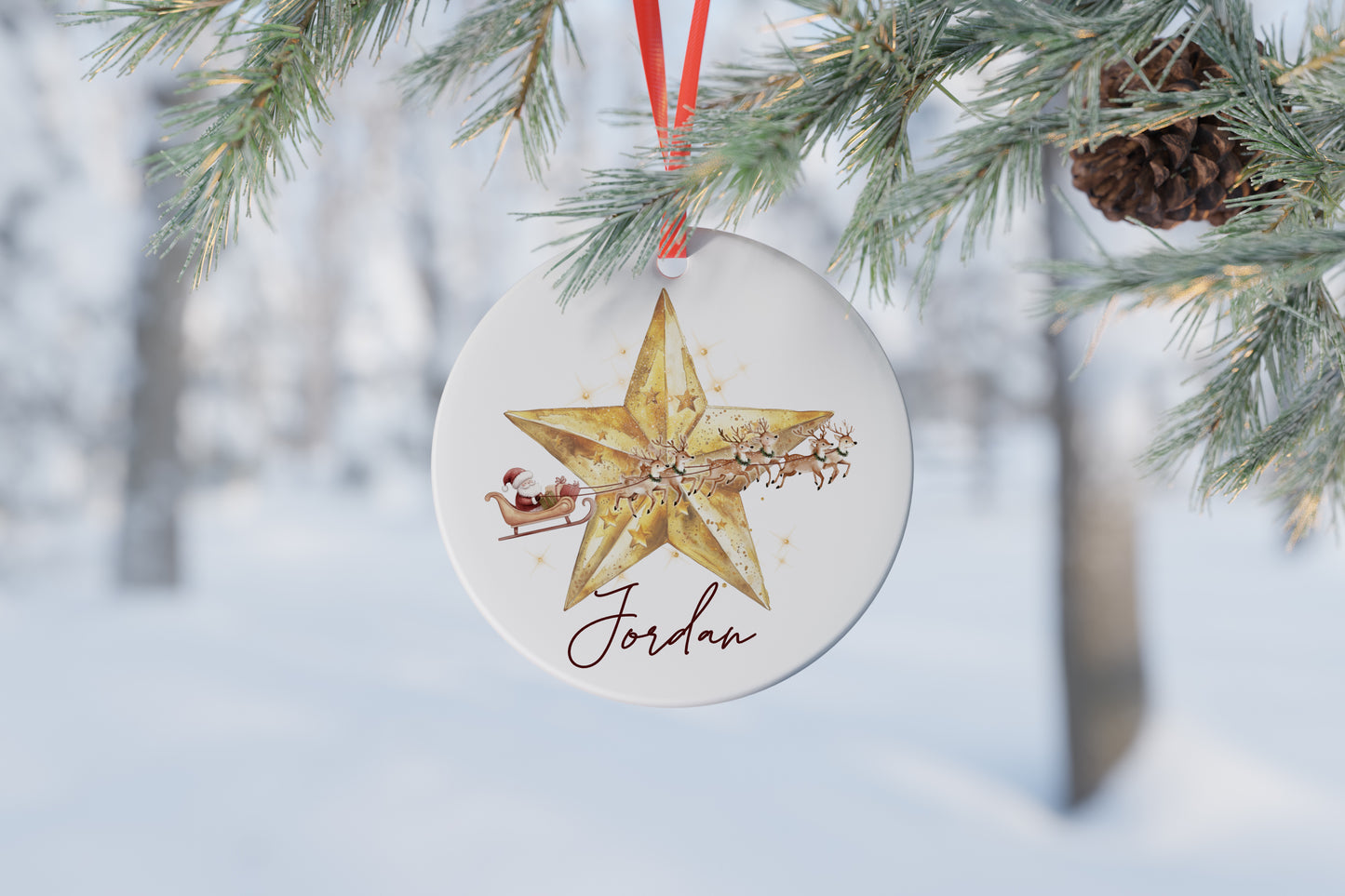 Personalised Ceramic Christmas Tree Bauble