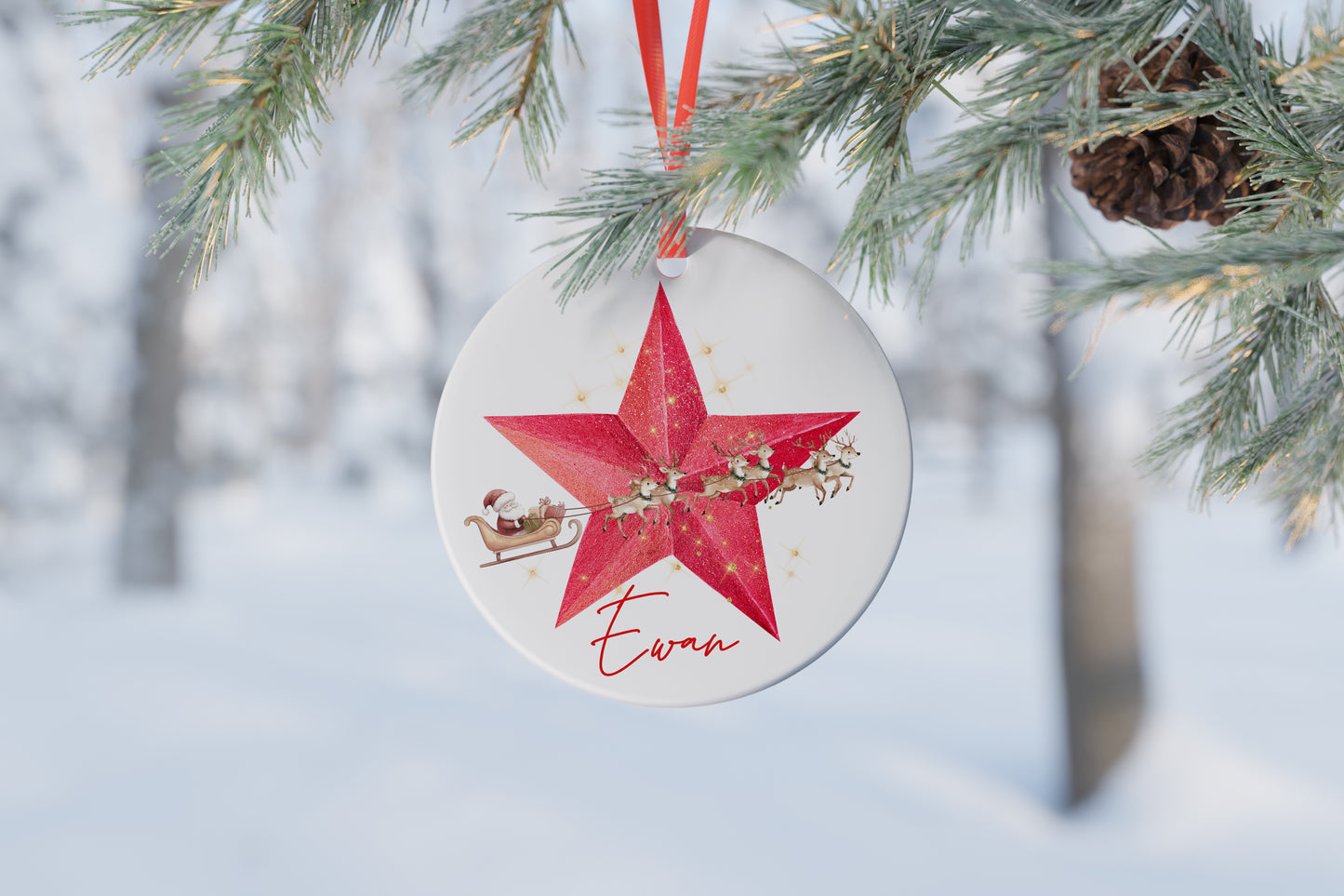Personalised Ceramic Christmas Tree Bauble