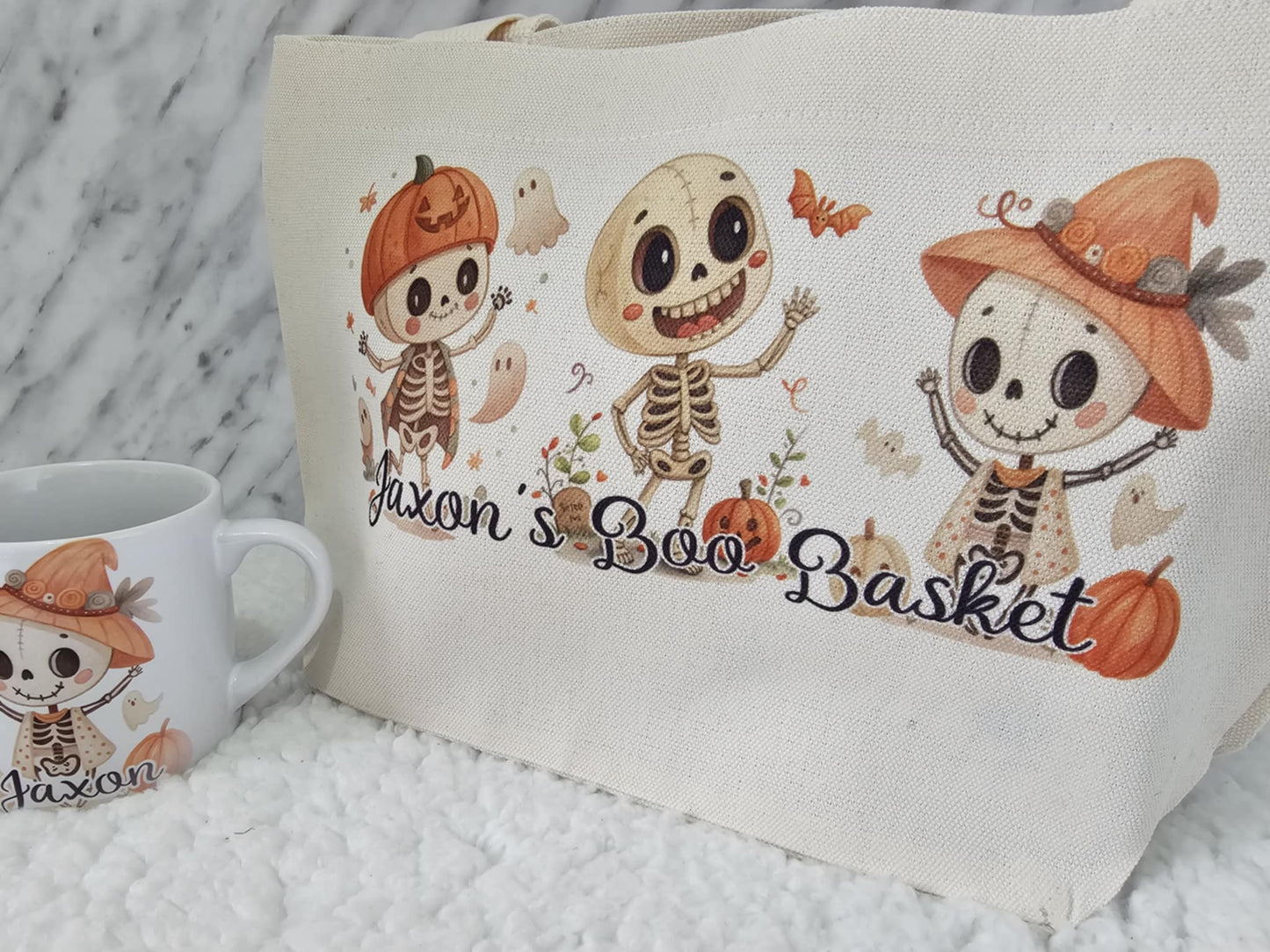 Personalised Skeleton Boo Basket