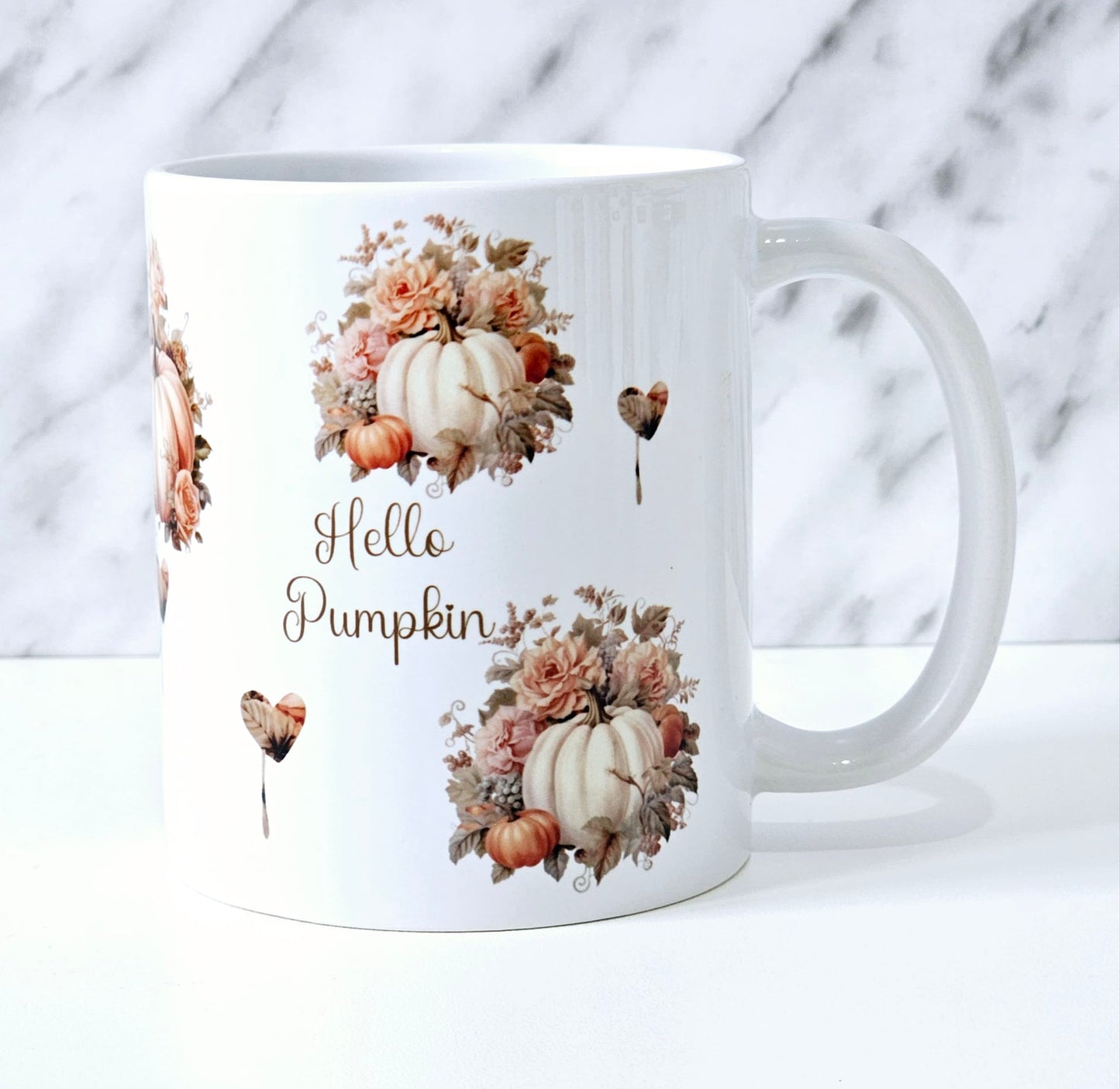 Floral Pumpkin Halloween Mug