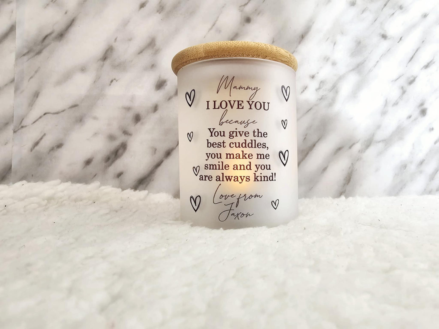Personalised 9oz Frosted Glass Jar
