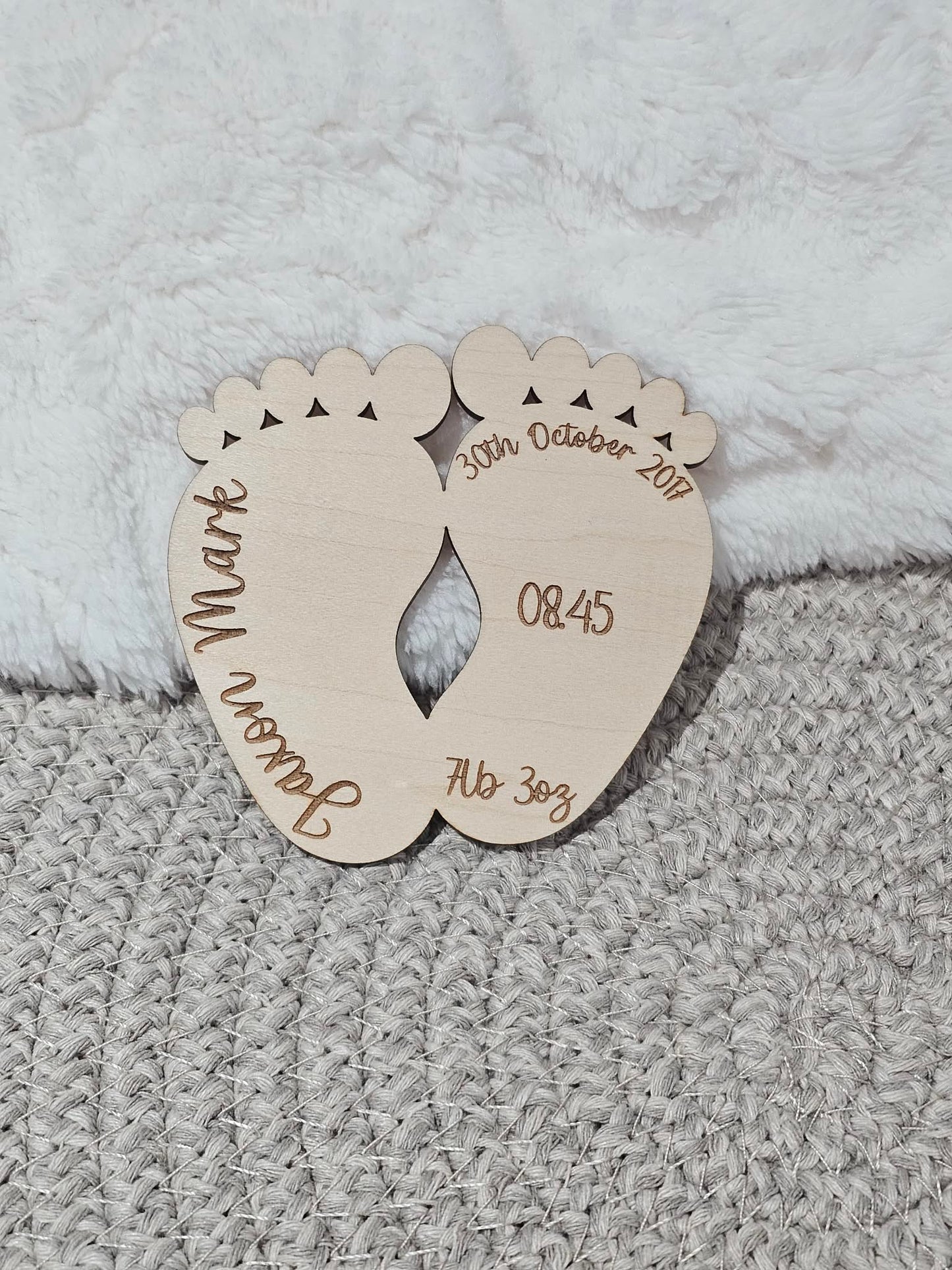 Personalised Baby Announcement Plaque Feet