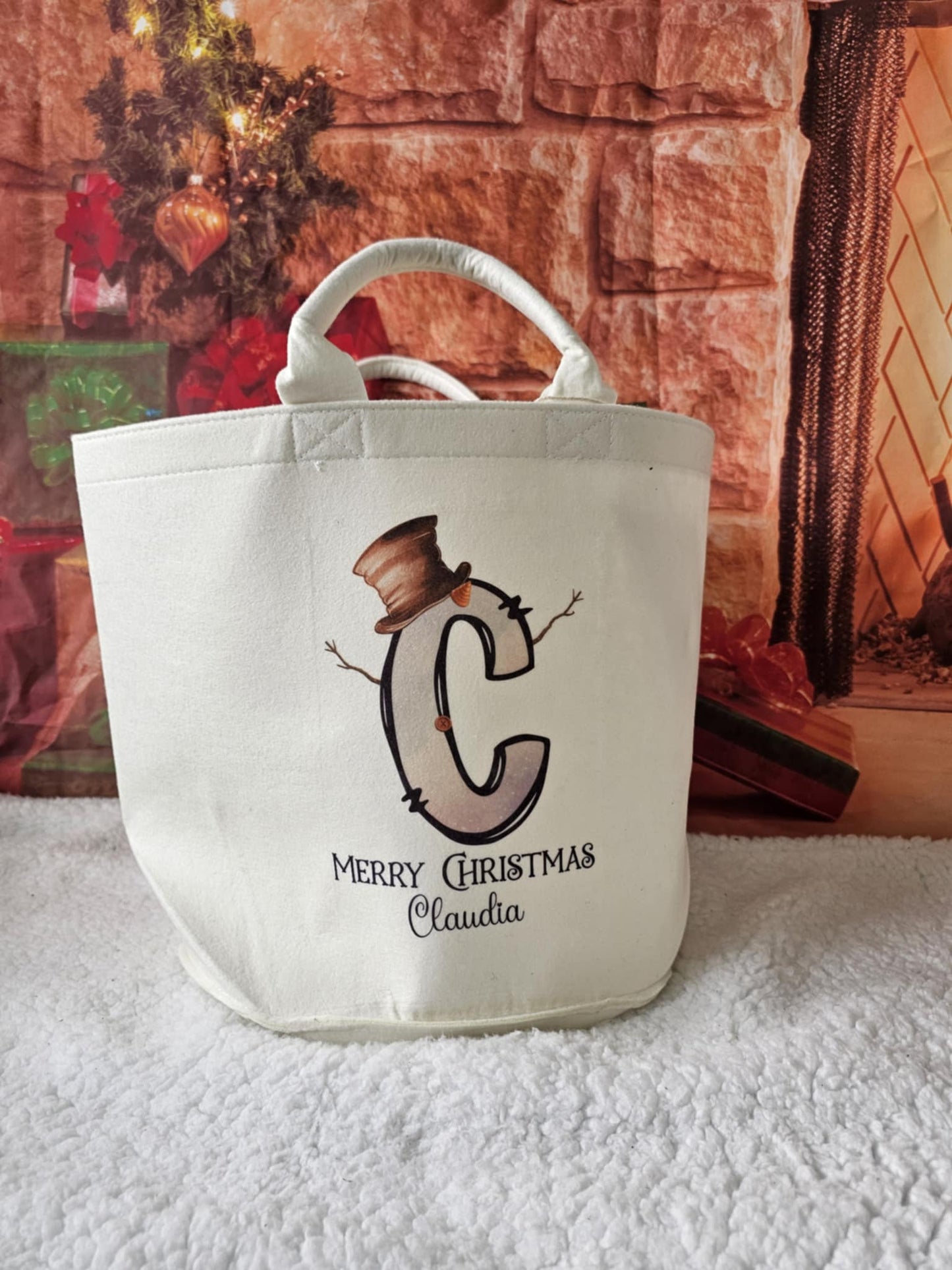 Snowman Alphabet Felt Trug