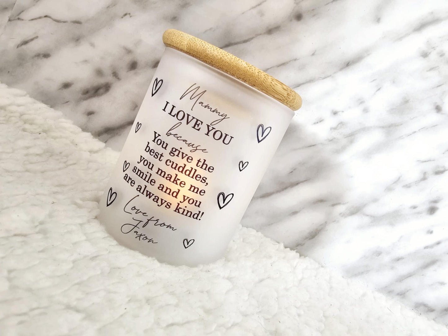 Personalised 9oz Frosted Glass Jar
