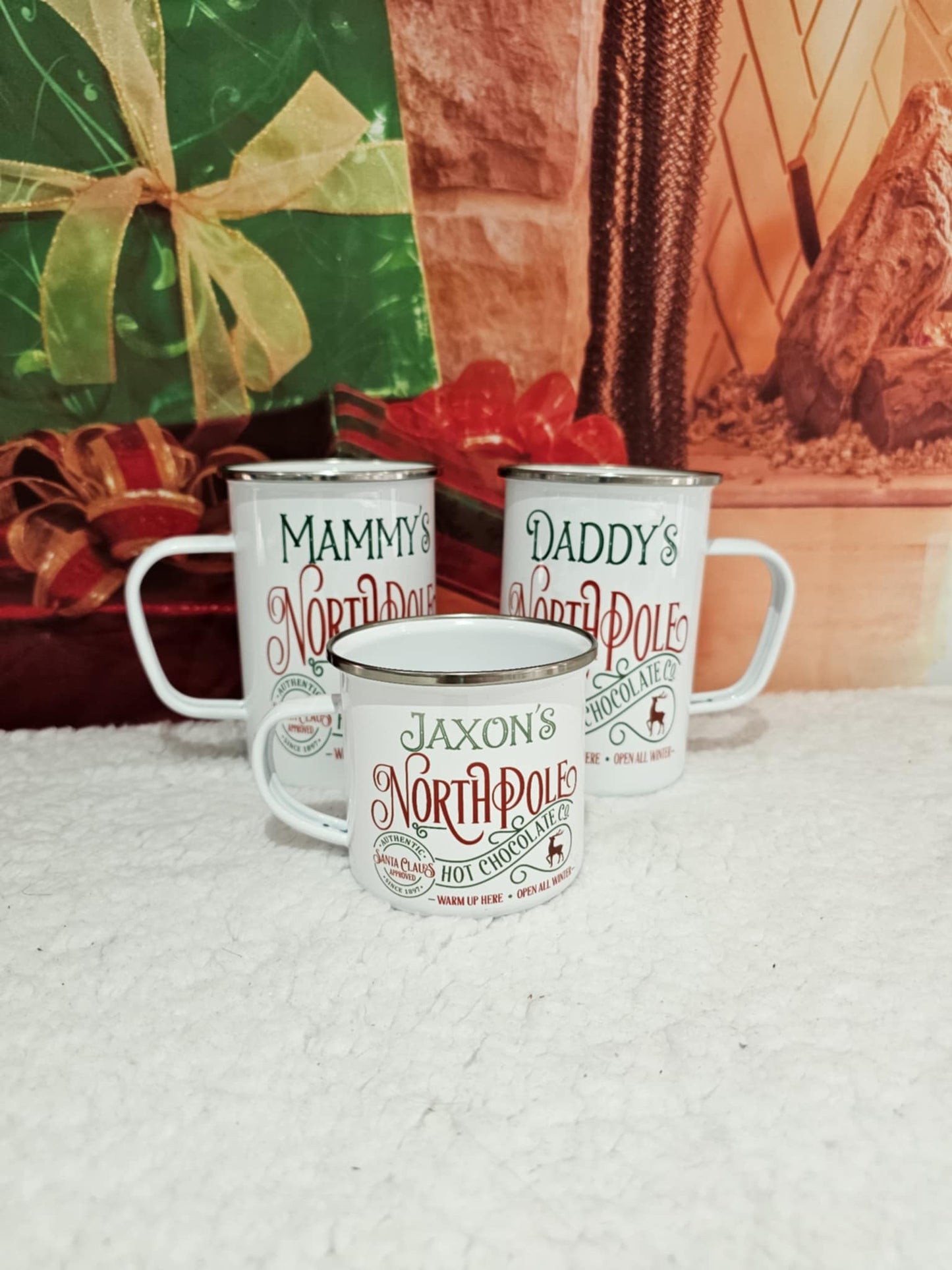 Personalised Hot Chocolate North Pole Co Family Christmas Mugs