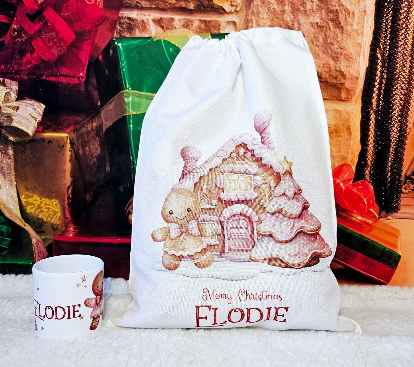 Personalised Pink Gingerbread Christmas Bundle