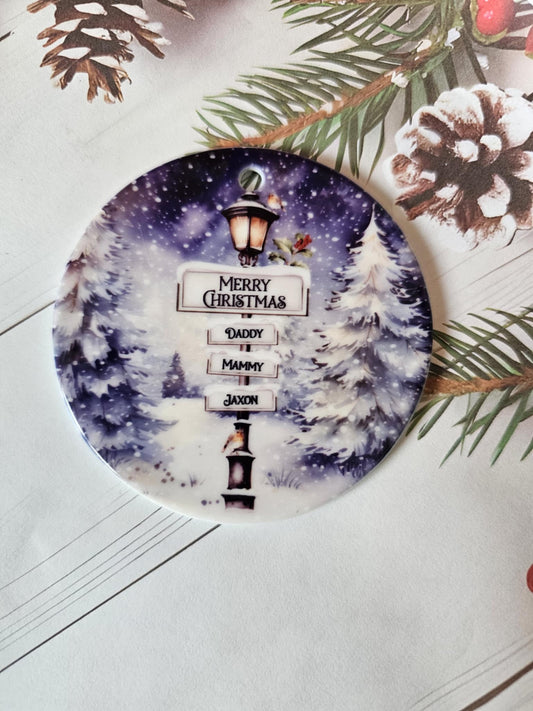 Personalised Signpost Scene Bauble