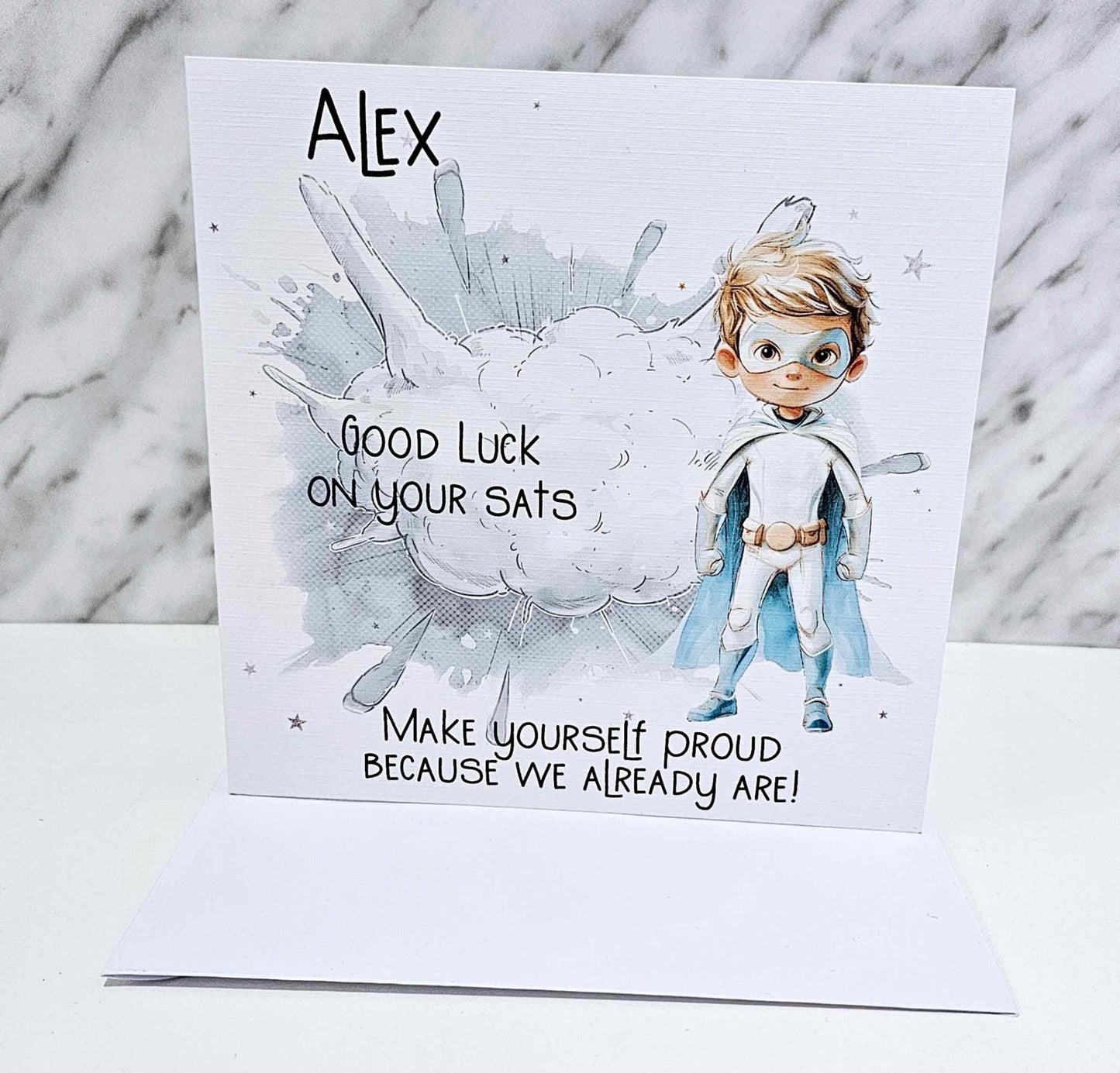 Personalised Good Luck SATs Card for Boys