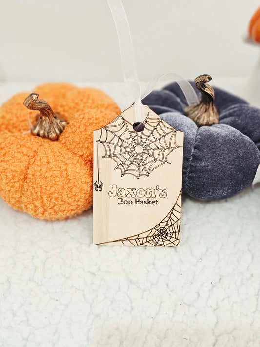 Personalised Wooden Boo Basket Tag