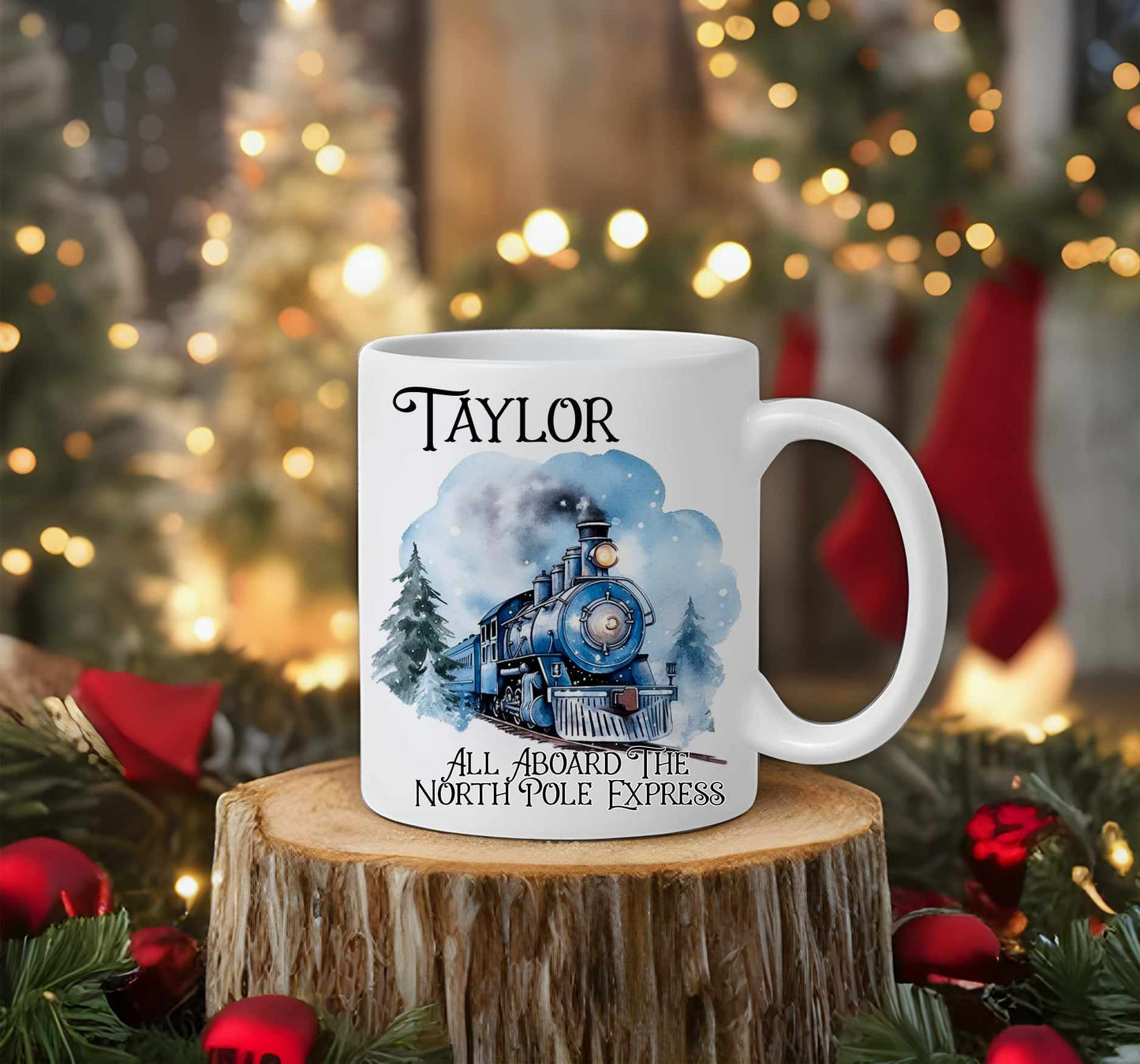 Personalised Christmas Train Mug North Pole Express