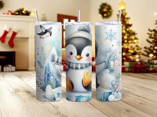 Penguin Sitting Christmas Tumbler