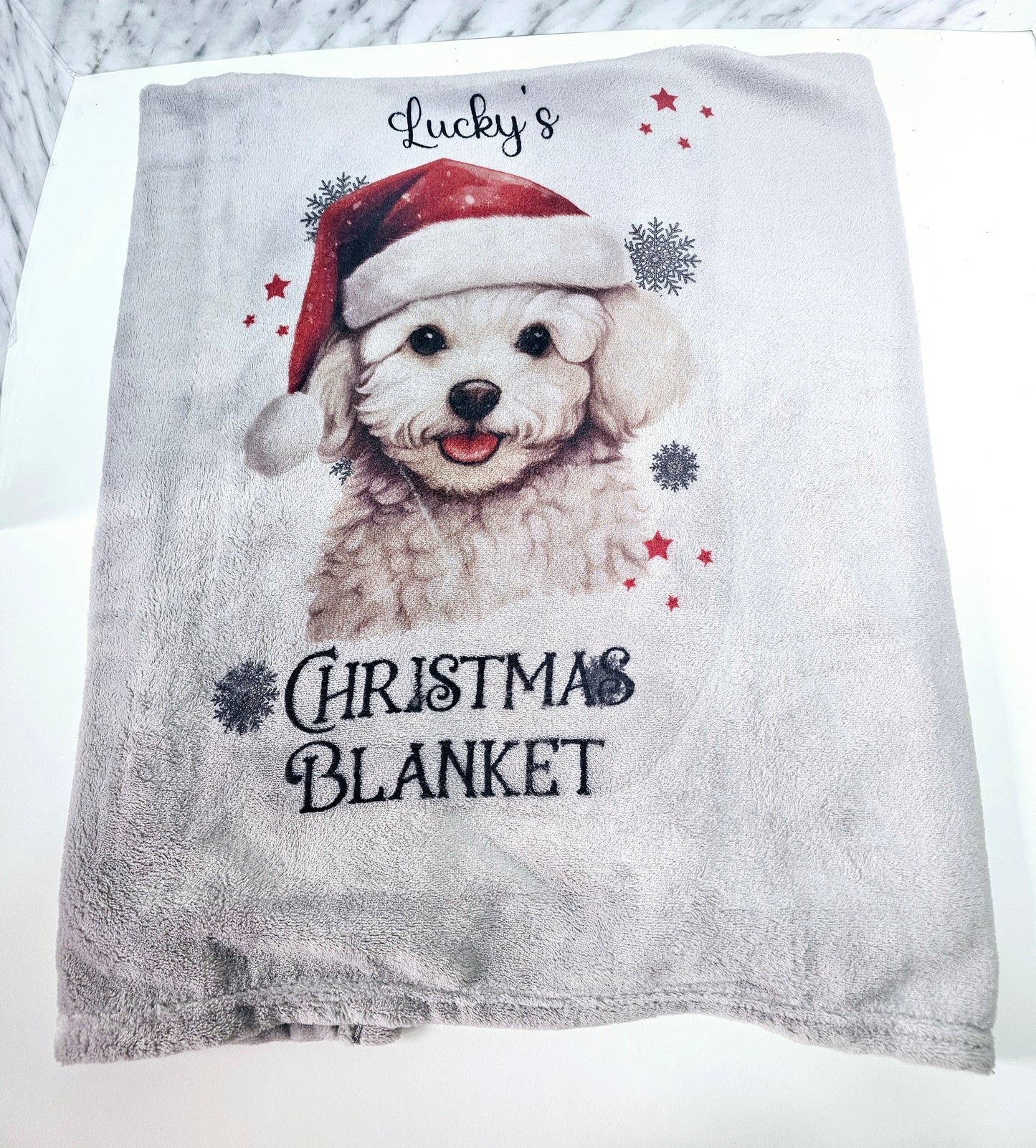 Personalised Dog Christmas Blanket