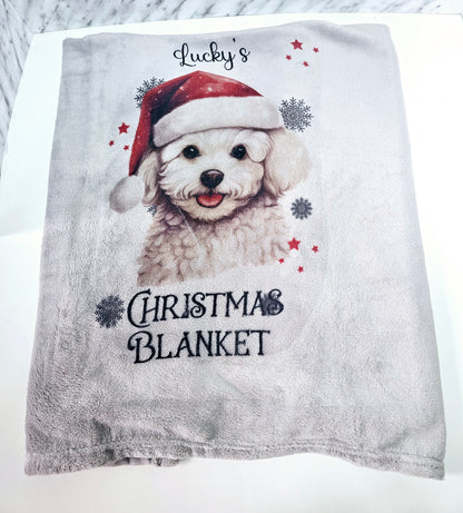 Personalised Dog Christmas Blanket