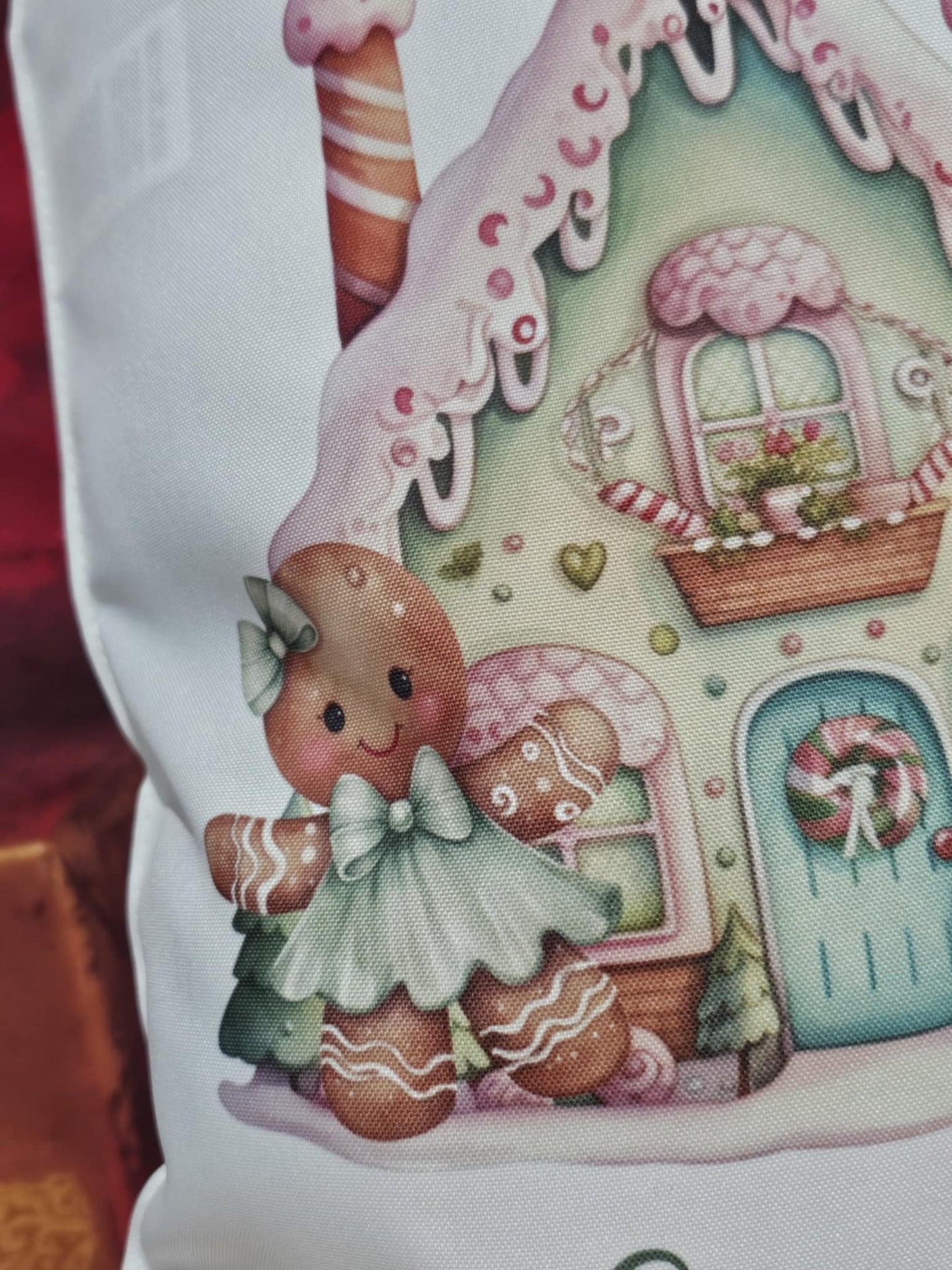 Personalised Christmas Gingerbread Scene Christmas Eve Sack