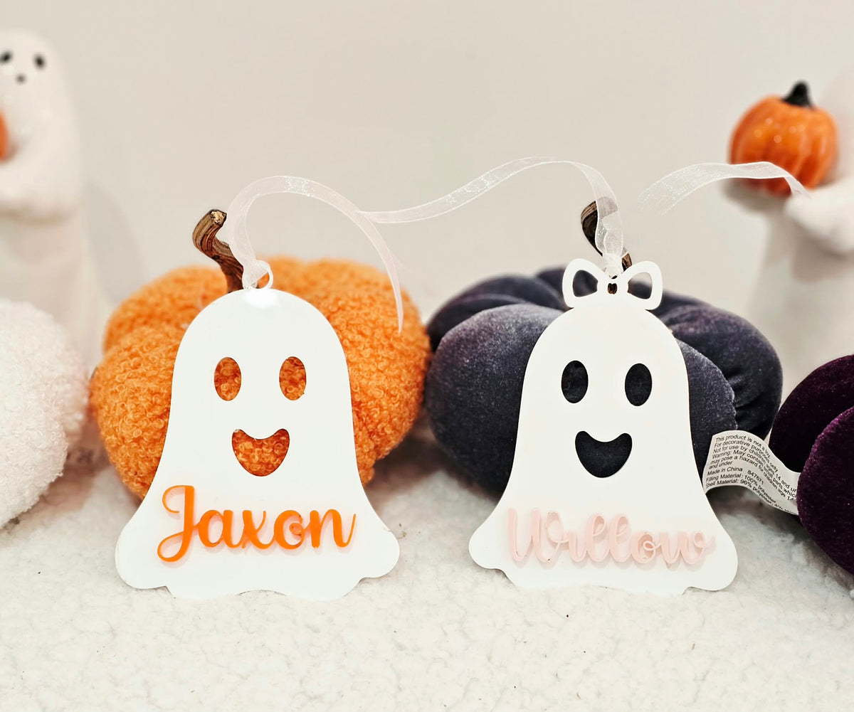 Personalised Acrylic Boo Basket Tag