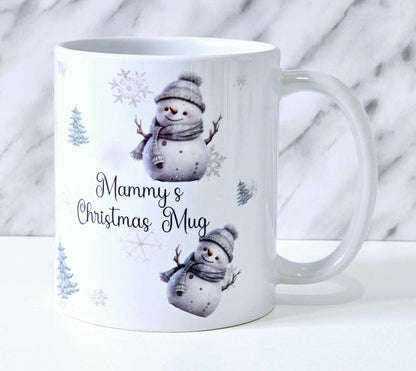 Personalised Family Christmas Mug Snowman Theme