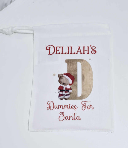 Personalised Dummies for Santa Bag Santa Bear Alphabet Theme