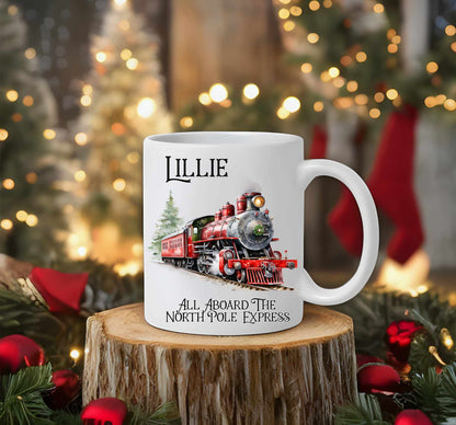 Personalised Christmas Train Mug North Pole Express