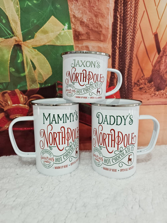 Personalised Hot Chocolate North Pole Co Family Christmas Mugs