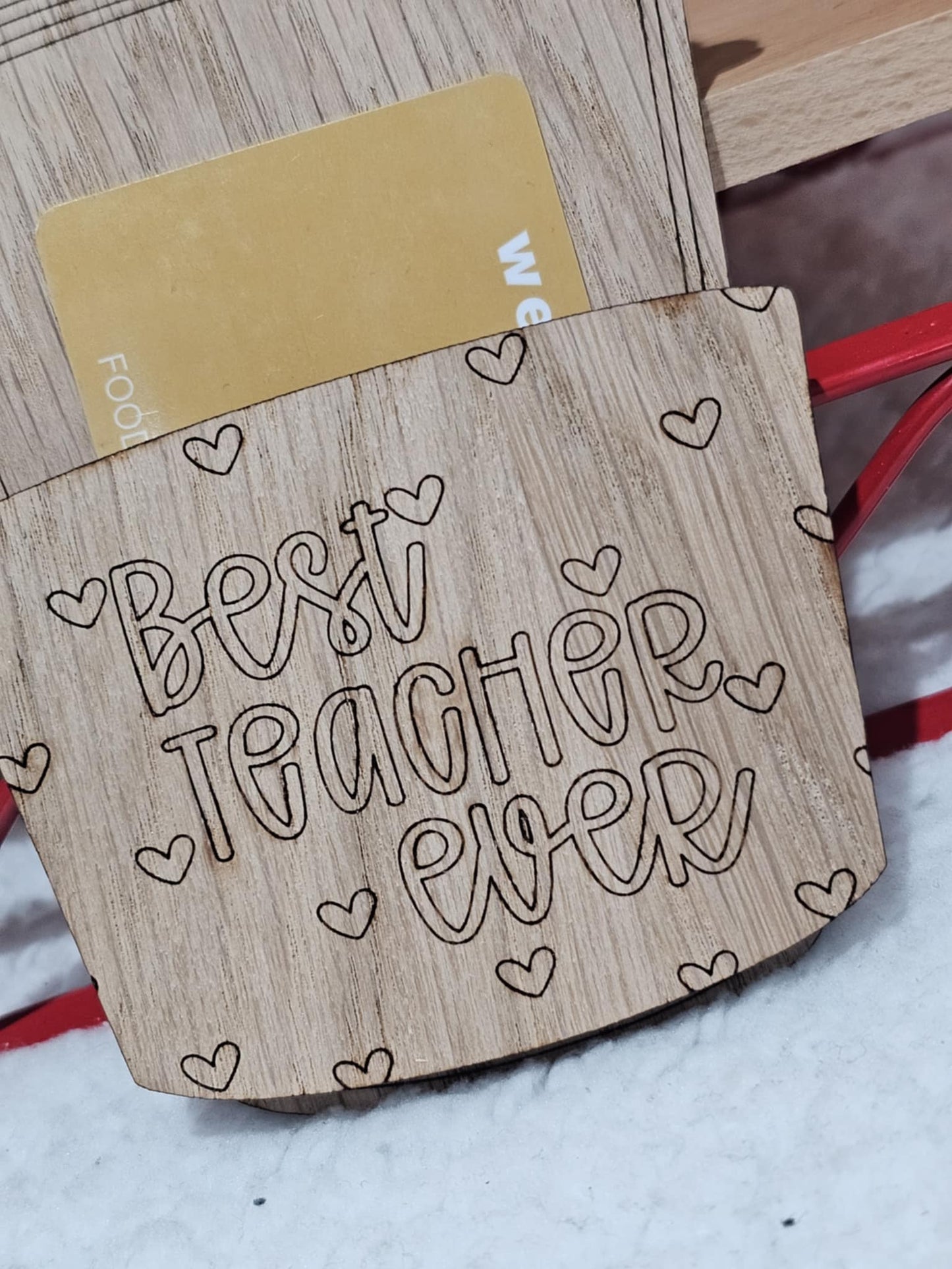 Wooden Teacher Gift Card Holder