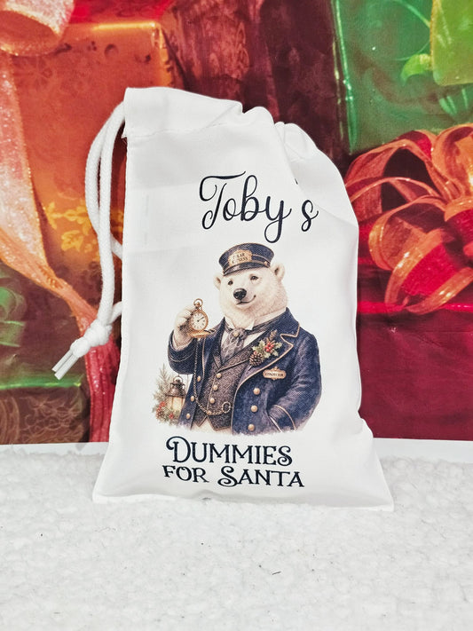 Personalised Polar Bear Express Dummies For Santa Bag