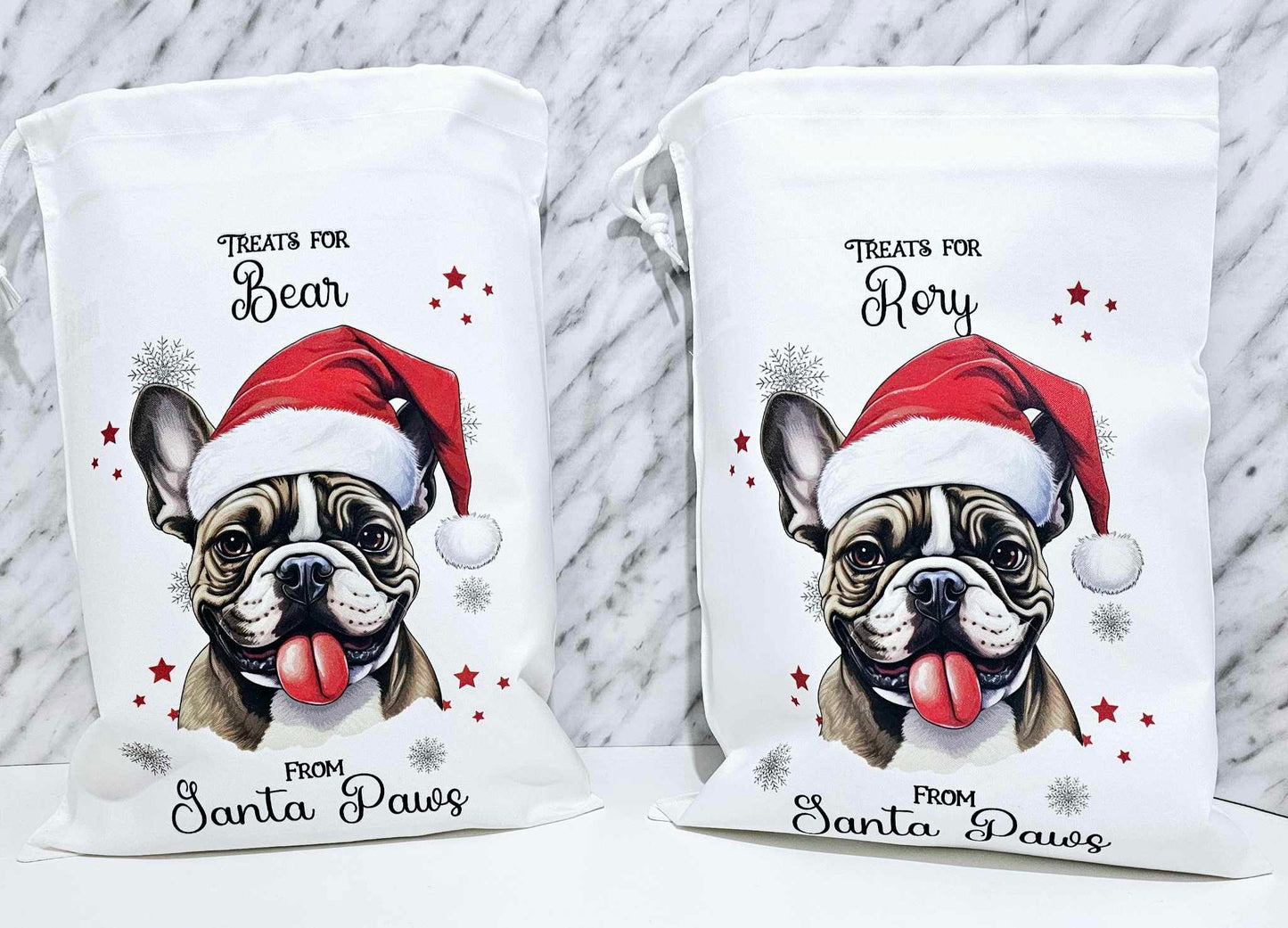 Personalised Santa Paws Dog Christmas Eve Bag