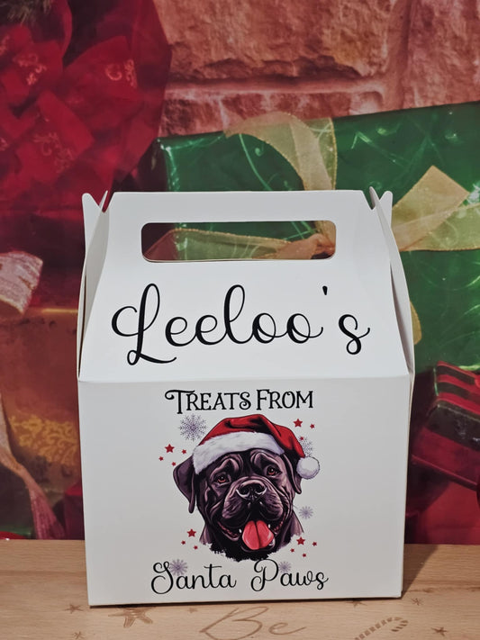 Personalised Santa Paws Dog Treat Box