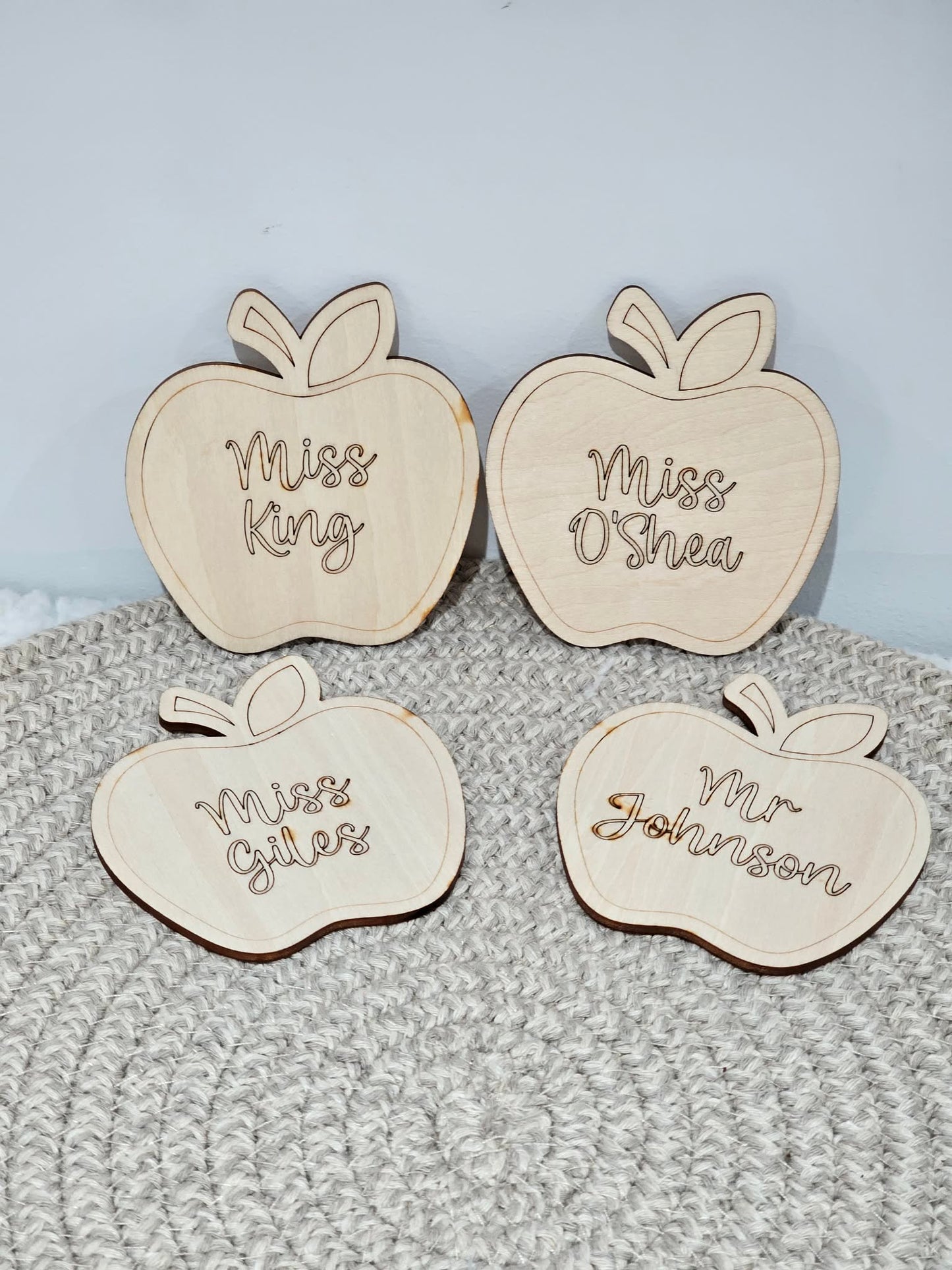 Personalised Teacher Apple Coaster