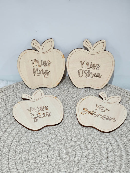 Personalised Teacher Apple Coaster