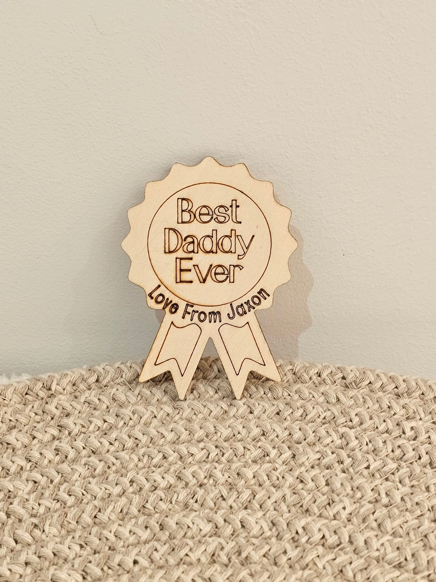 Personalised Father's Day Wooden Rosette