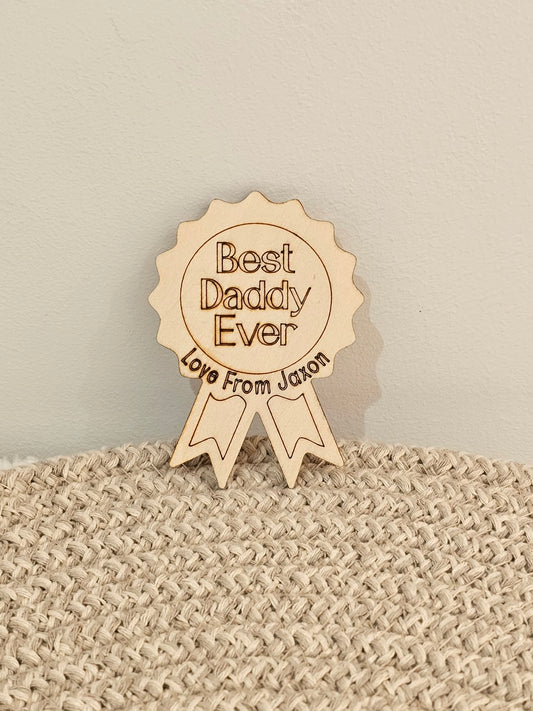 Personalised Father's Day Wooden Rosette