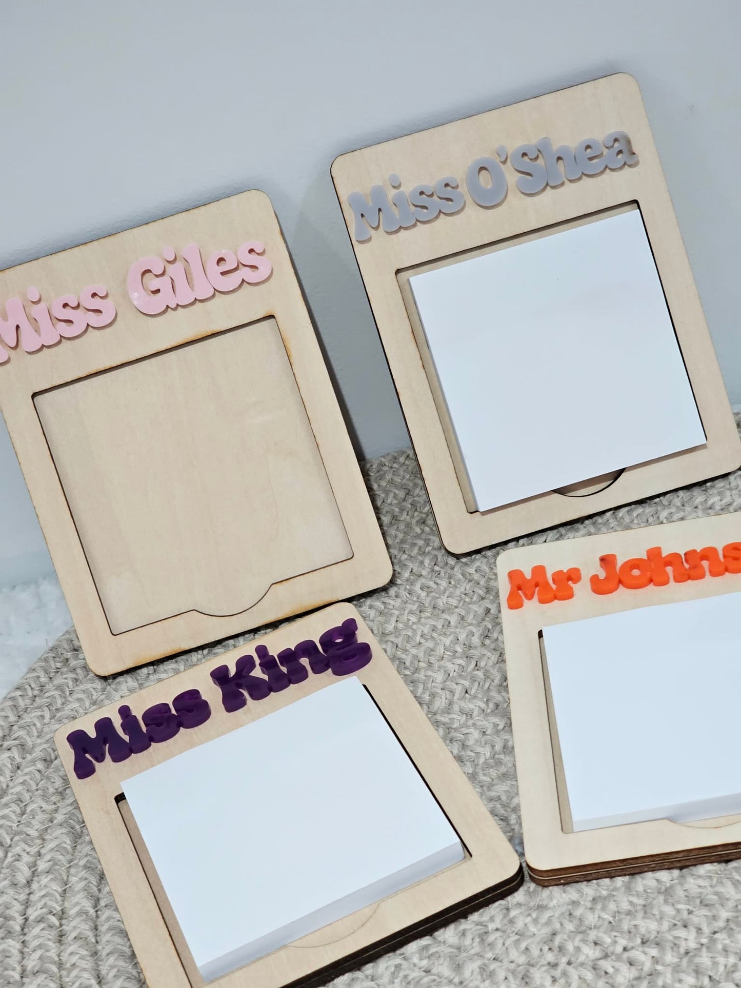 Personalised Wooden Teacher Sticky Note Holder
