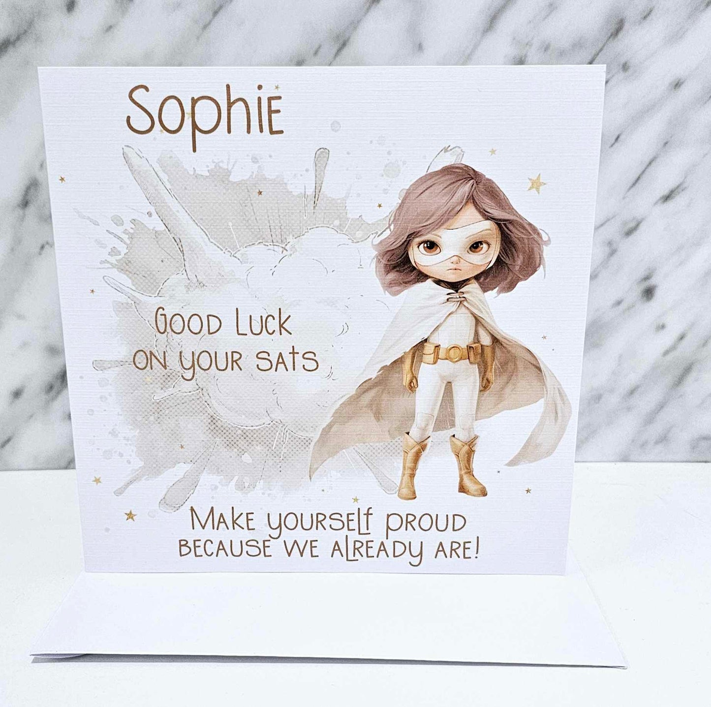 Personalised Good Luck SATs Card for Girls