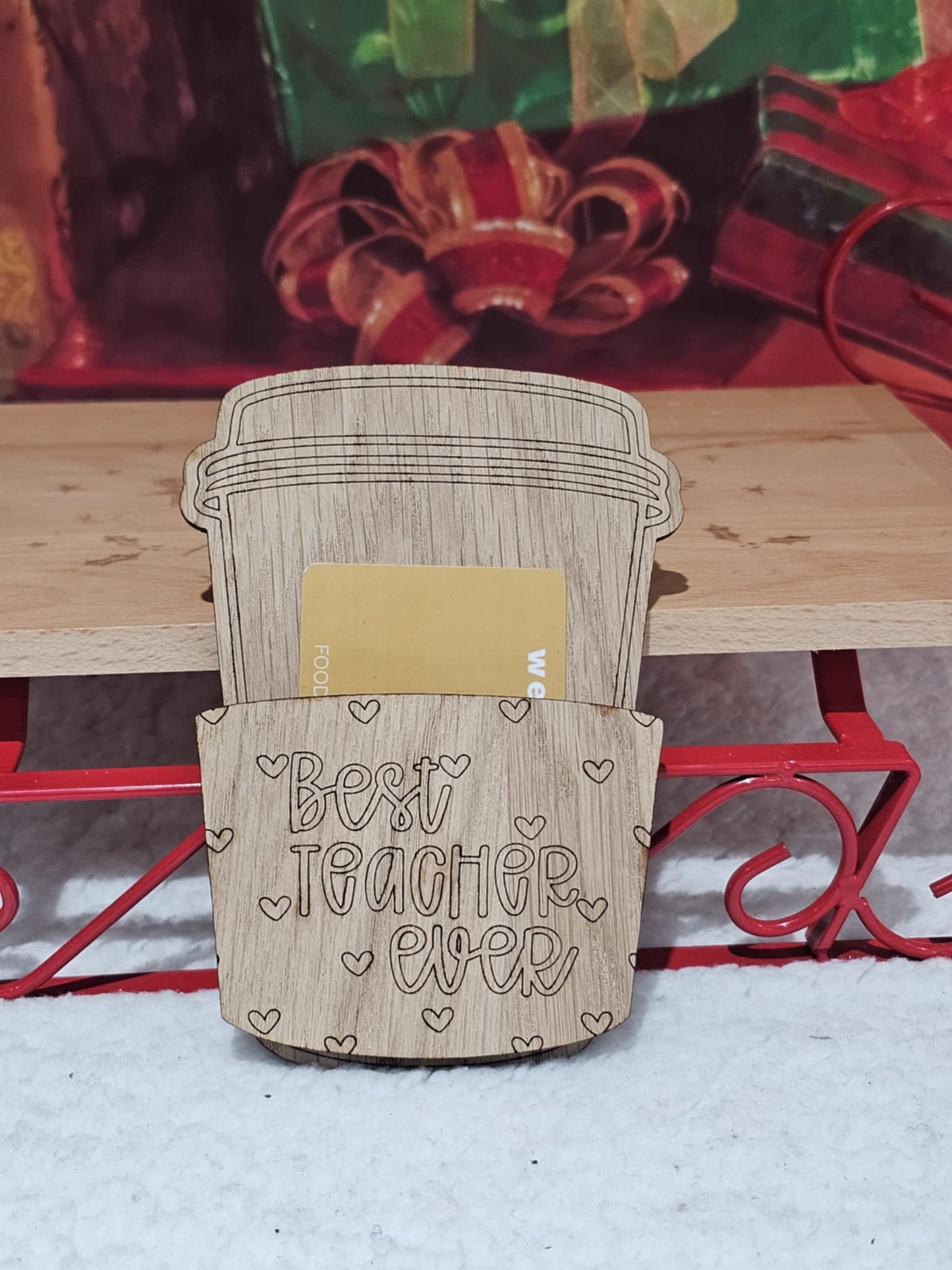 Wooden Teacher Gift Card Holder