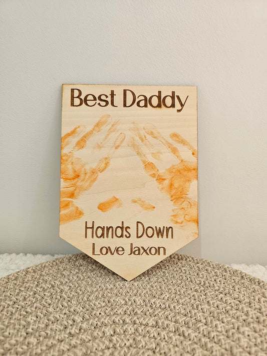 Personalised Father's Day Handprint Plaque