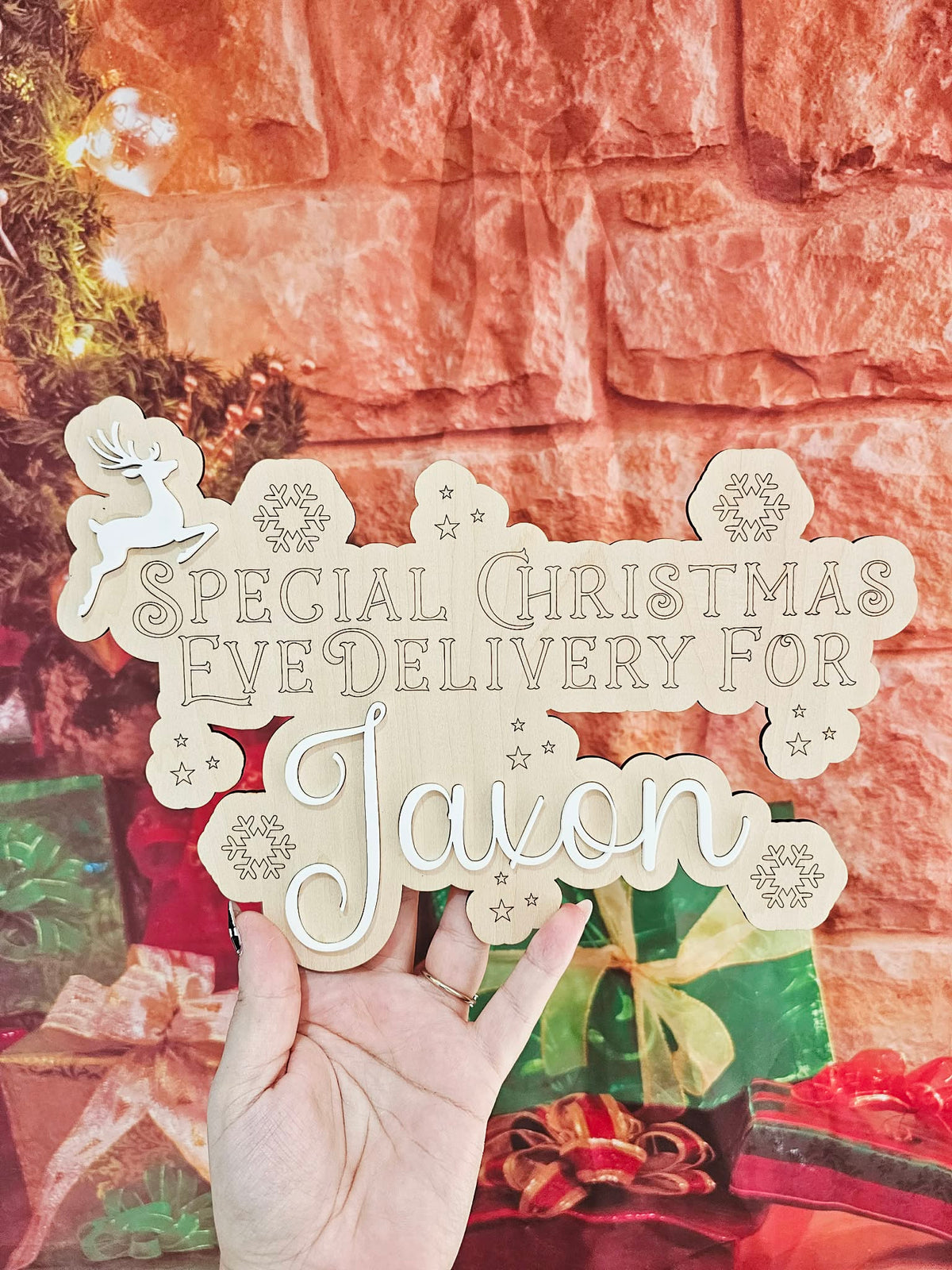 Christmas Crate Name Plaque