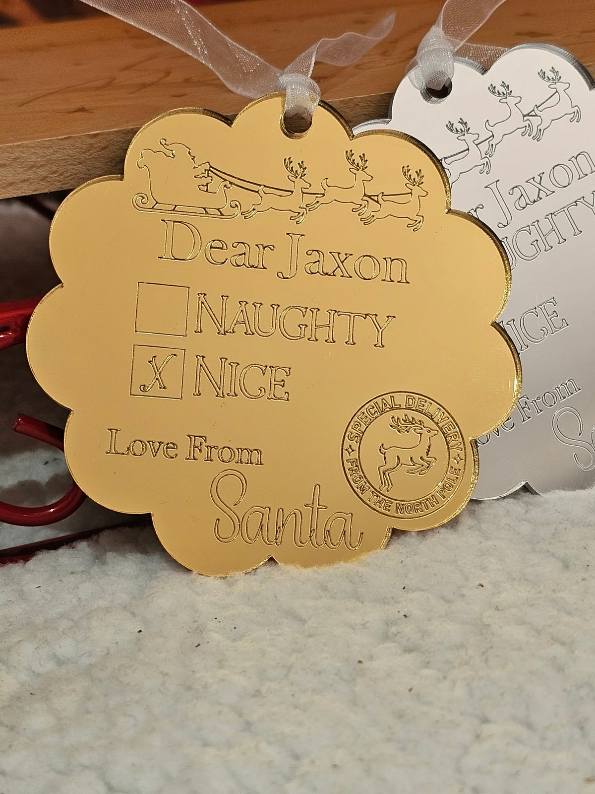 Personalised Nice or Naughty Tag