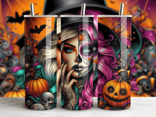 Bad Witch Pumpkin Halloween Tumbler