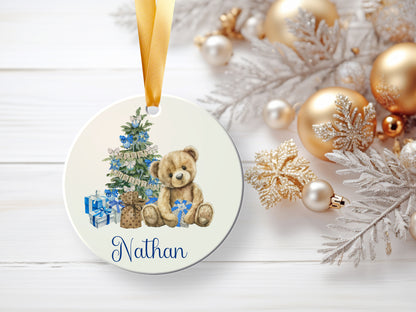 Personalised Christmas Bear Bauble